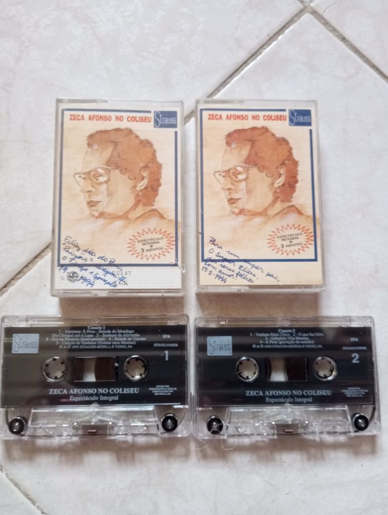 Cassetes José Afonso no Coliseu espétaculo 1983 Parte 1 e 2
