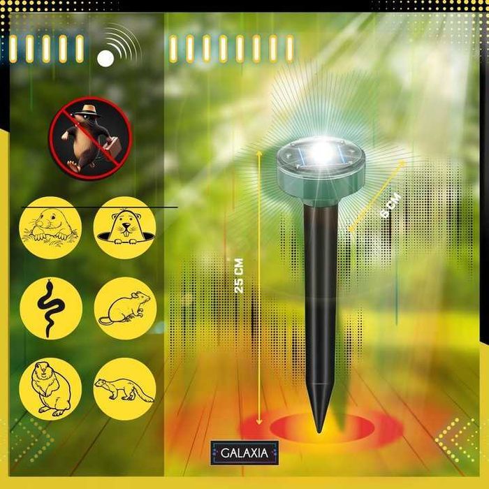 4X SILNY ODSTRASZACZ NA KRETY Kuny Myszy Szczury Solarny Ultradźwięk