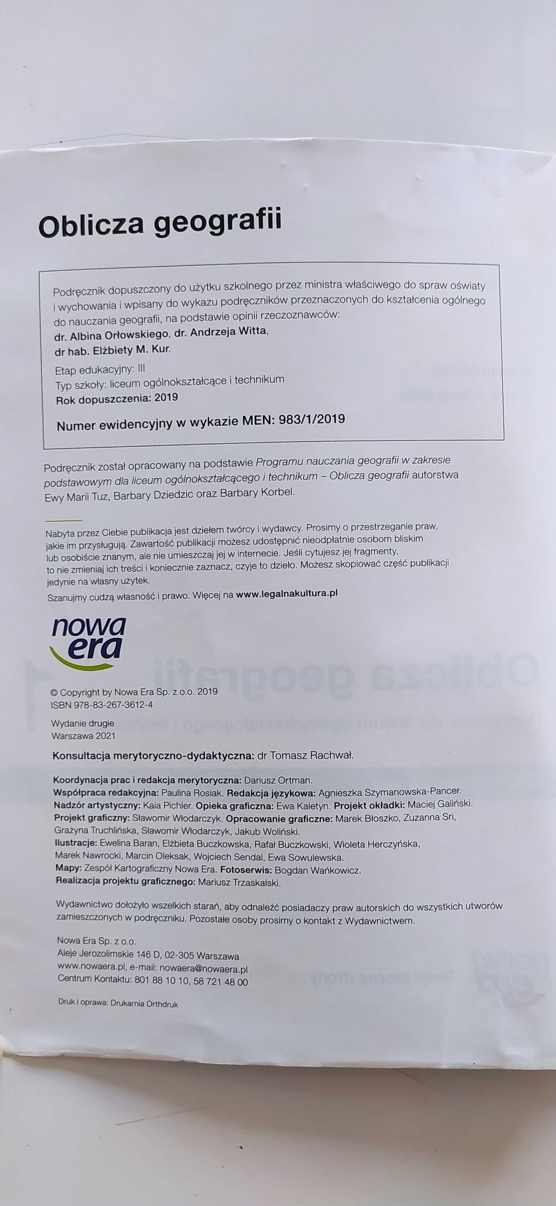 Sprzedam książkę "Oblicza geografii"