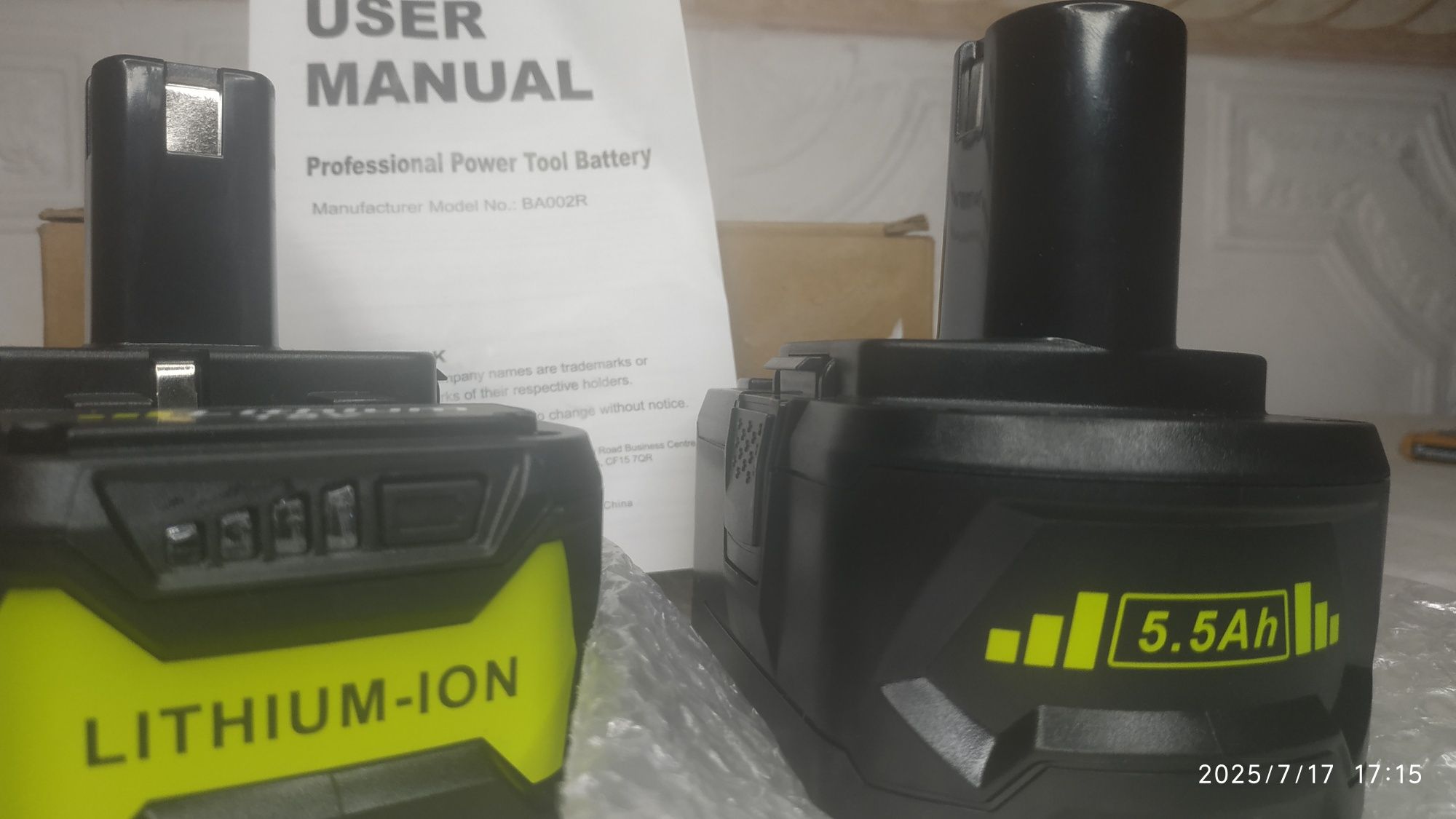2X 18 В 5,5 Ач P108 сменный аккумулятор для Ryobi One+, совместимый с