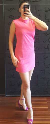 Seksowna sukienka mini Hot pink roz. S