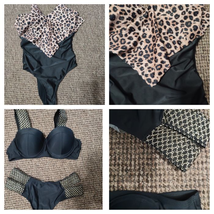 Купальник чорний леопринт