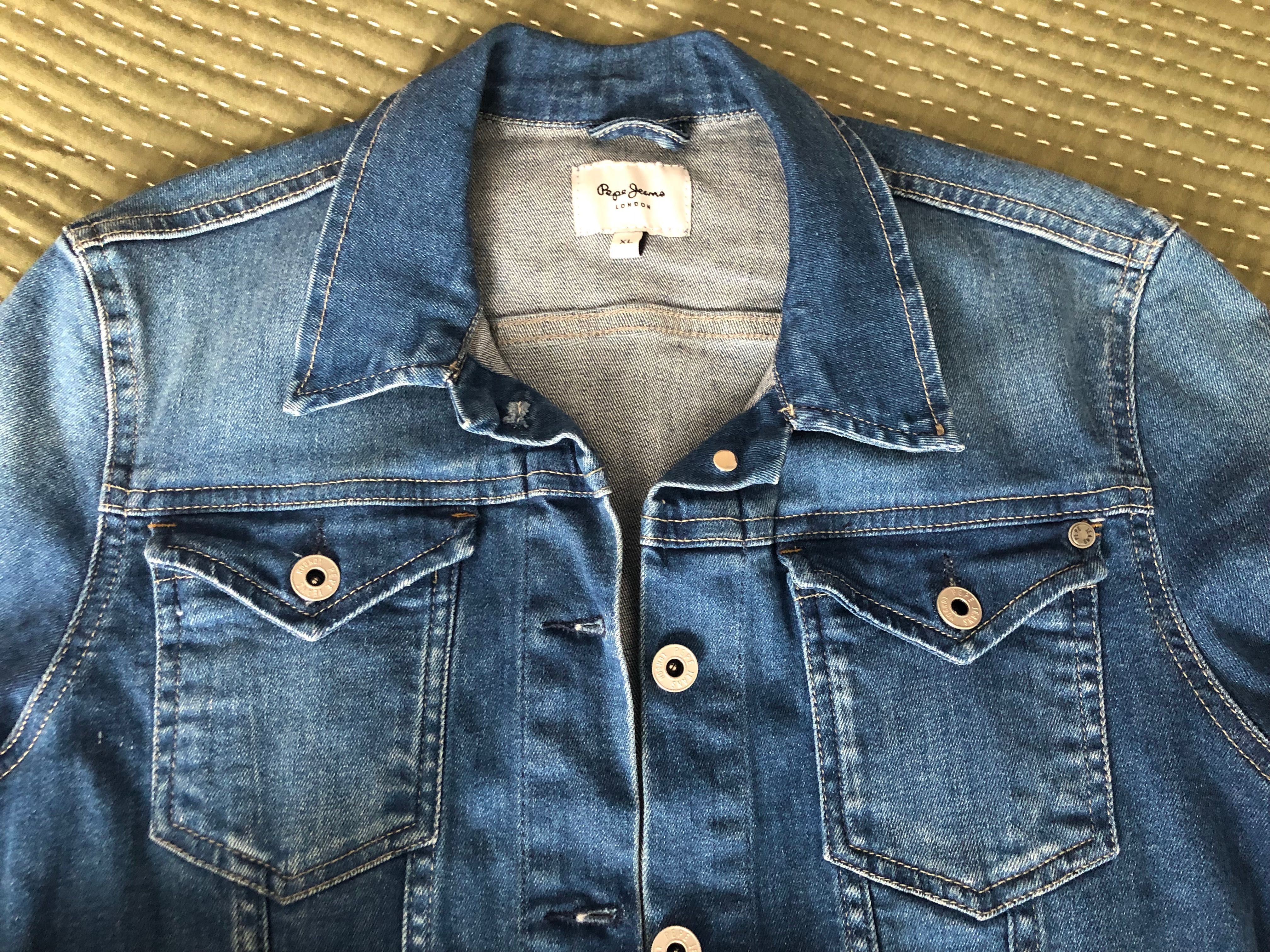 PEPE JEANS kurtka katana jeans Thrift PL400755 Niebieska Regular Fit