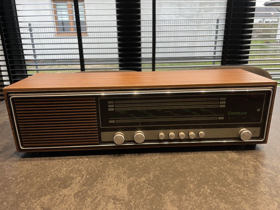 Radio lampowe Unitra Contessa PRL dewniana obudowa kolekcja