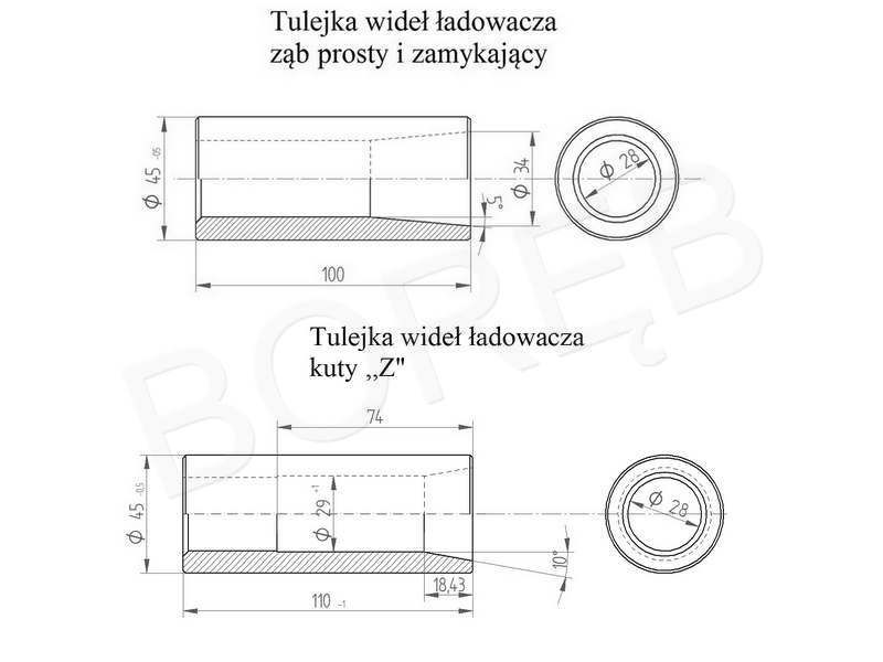 Widły do obornika belka dolna do wideł Ładowacz-Tur-Krokodyl