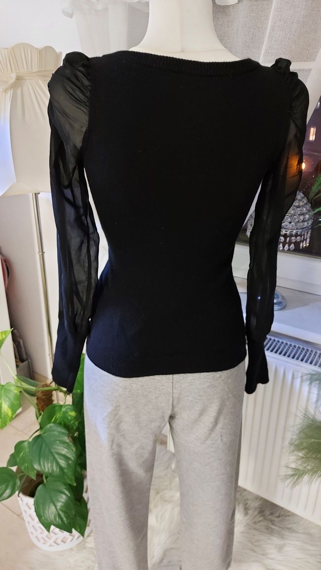 Bluzka S sweter Orsay  ozdobne rękawy broszka