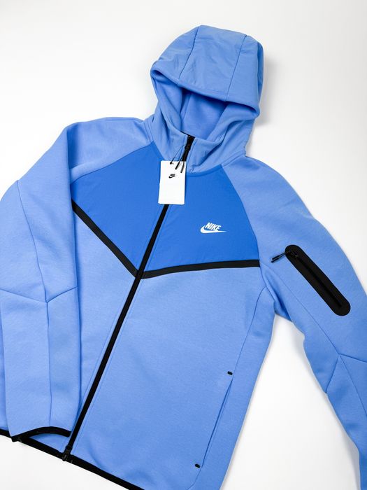 Оригінал! Зіп Худі Nike Tech Fleece (блакитне) (L) Новий з бірками!