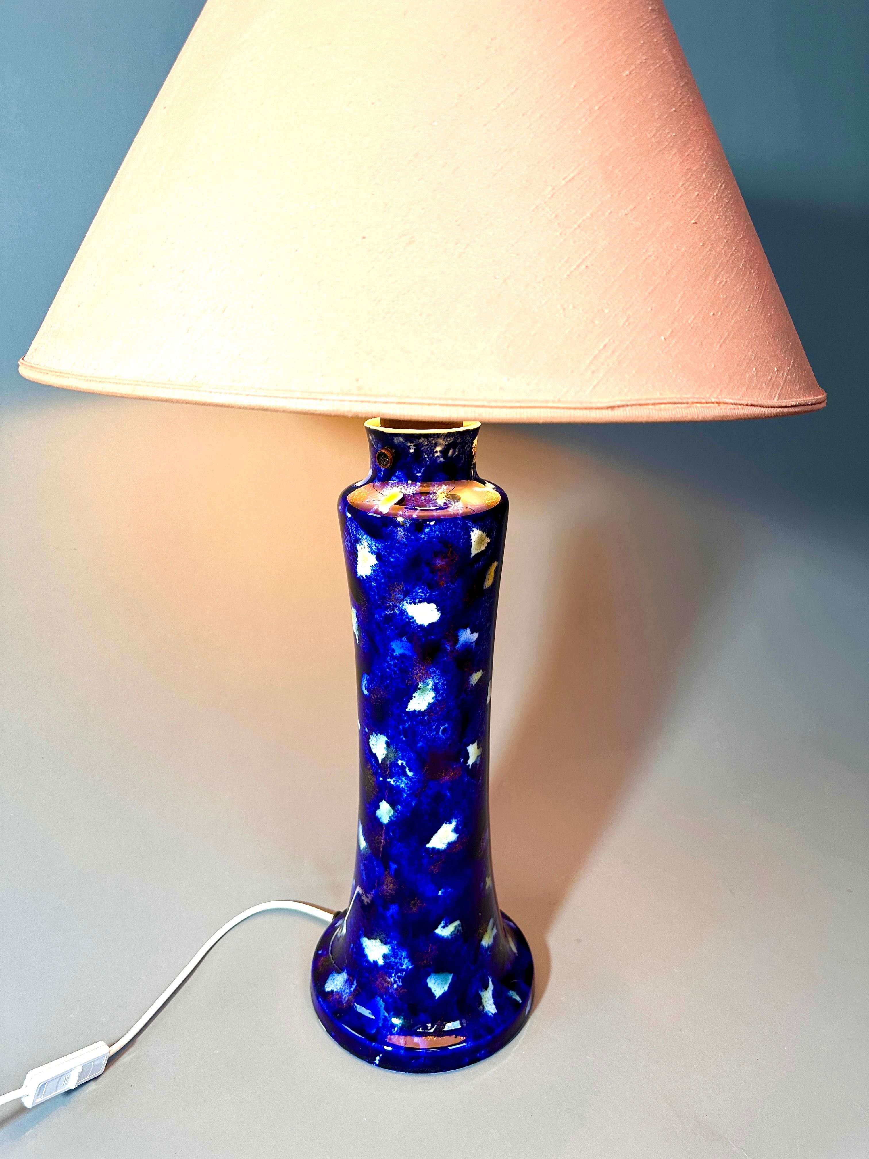 Wallendorf Echt Kobalt porcelanowa lampa Vintage, salonowa, sygnatura