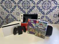 Nintendo Switch Oled + 2 Jogos Pokemon + Estojo