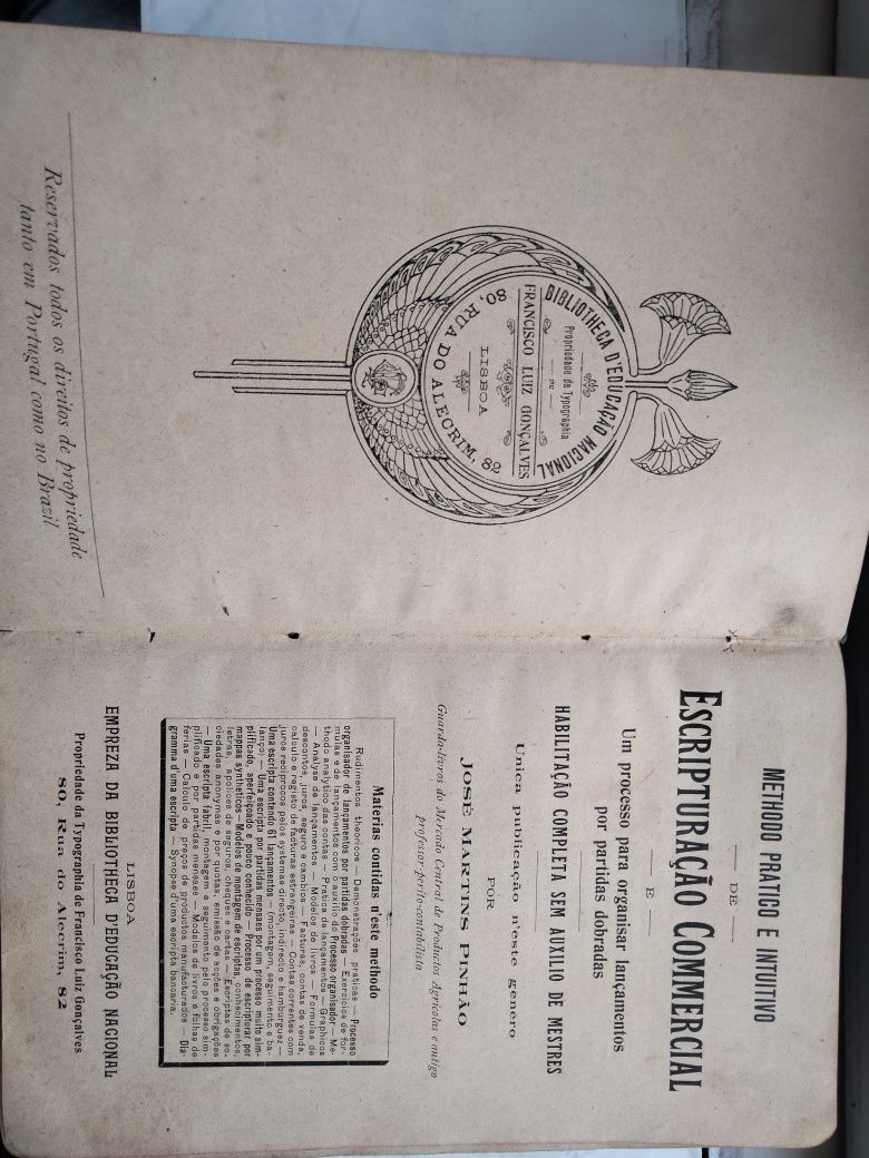 Livro antigo escrituração comercial