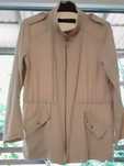 Kurtka parka cienka narzutka beżowa Zara Basic roz.M