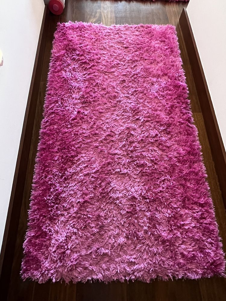 Conjunto de tapetes rosa 190x290cm e 80x150cm