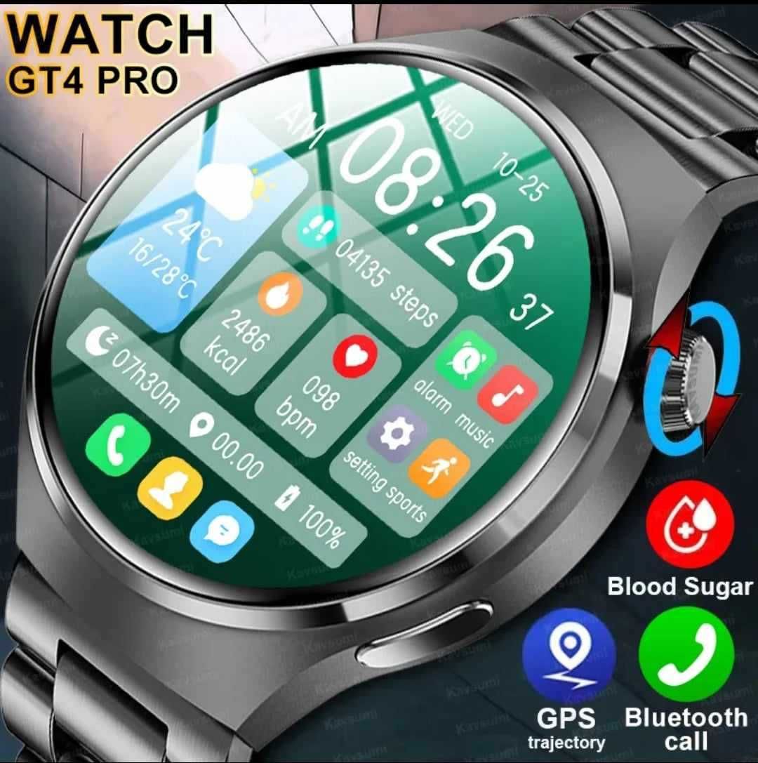 Smart Watch 4 Pro AMOLED HD Screen Bluetooth Call GPS NFC zegarek
