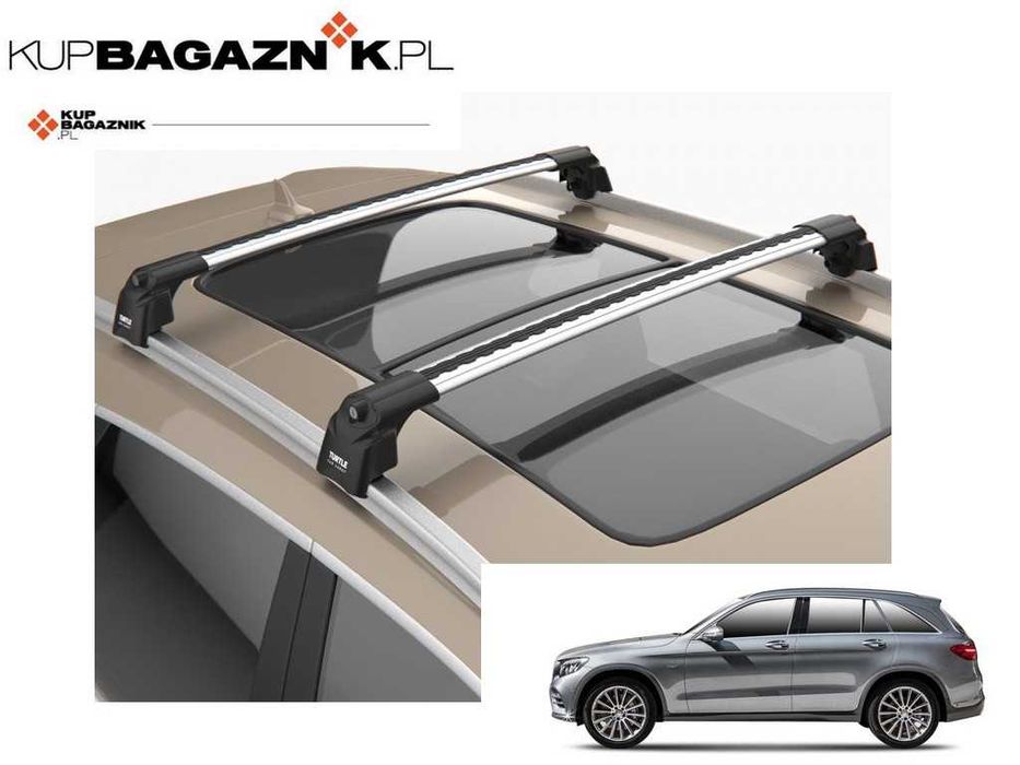 Bagażnik dachowy Mercedes GLC X253 belki 2015 do 2022 relingi bazowy