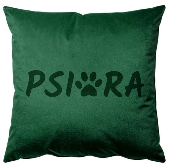 Poszewka welurowa z poduszką 40x40 dla Psiary z napisem Psiara