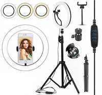 NOWY Zestaw Youtube Statyw 220cm + Lampa RING LED Selfie TikTok Insta