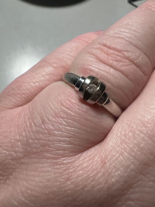 Yes pierścionek zaręczynowy białe złoto 585 diament brylant r. 16