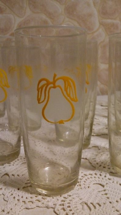 Стаканы с рисунком высокие тонкие для сока, коктейля