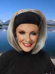 Peruka bob bez grzywki na opasce siwe włosy-Nessaja luxe wigs shop