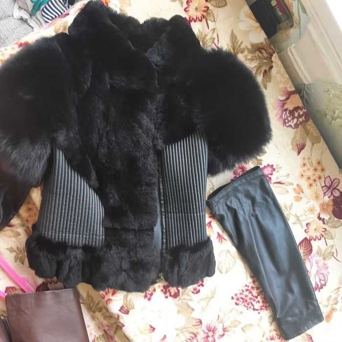 Жилет ошатний шкіра, норка' жіночий L