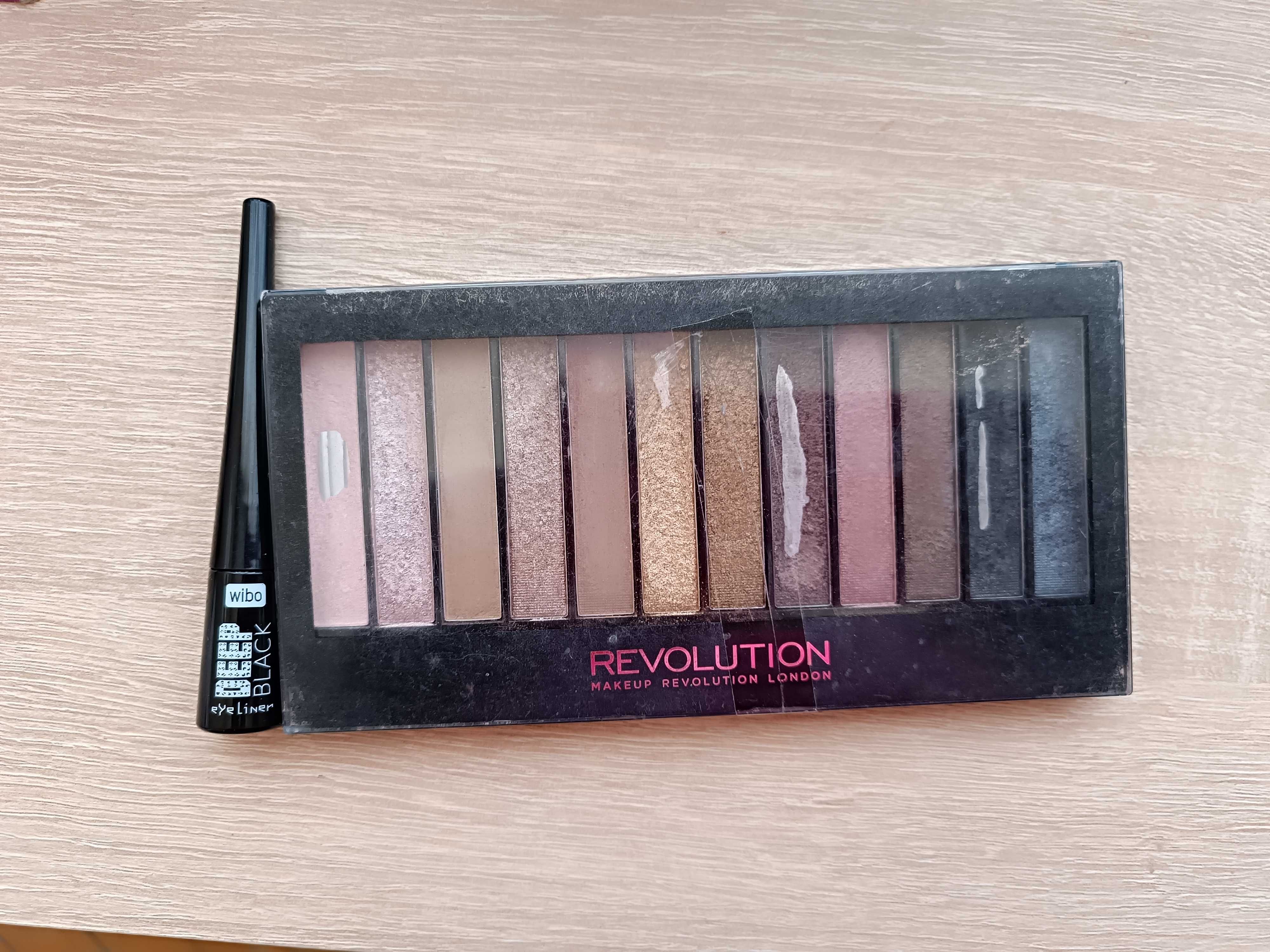 Paleta cieni Revolution Iconic 1 i eyeliner Wibo Deep Black