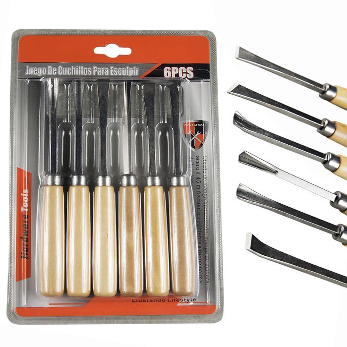 Zestaw dłut do drewna rzeźbienia stolarskie 6 SZT