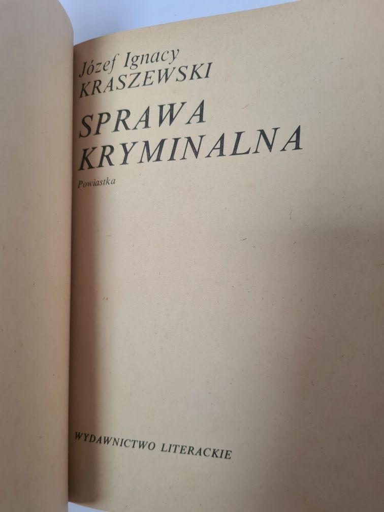 Sprawa kryminalna - Józef Ignacy Kraszewski