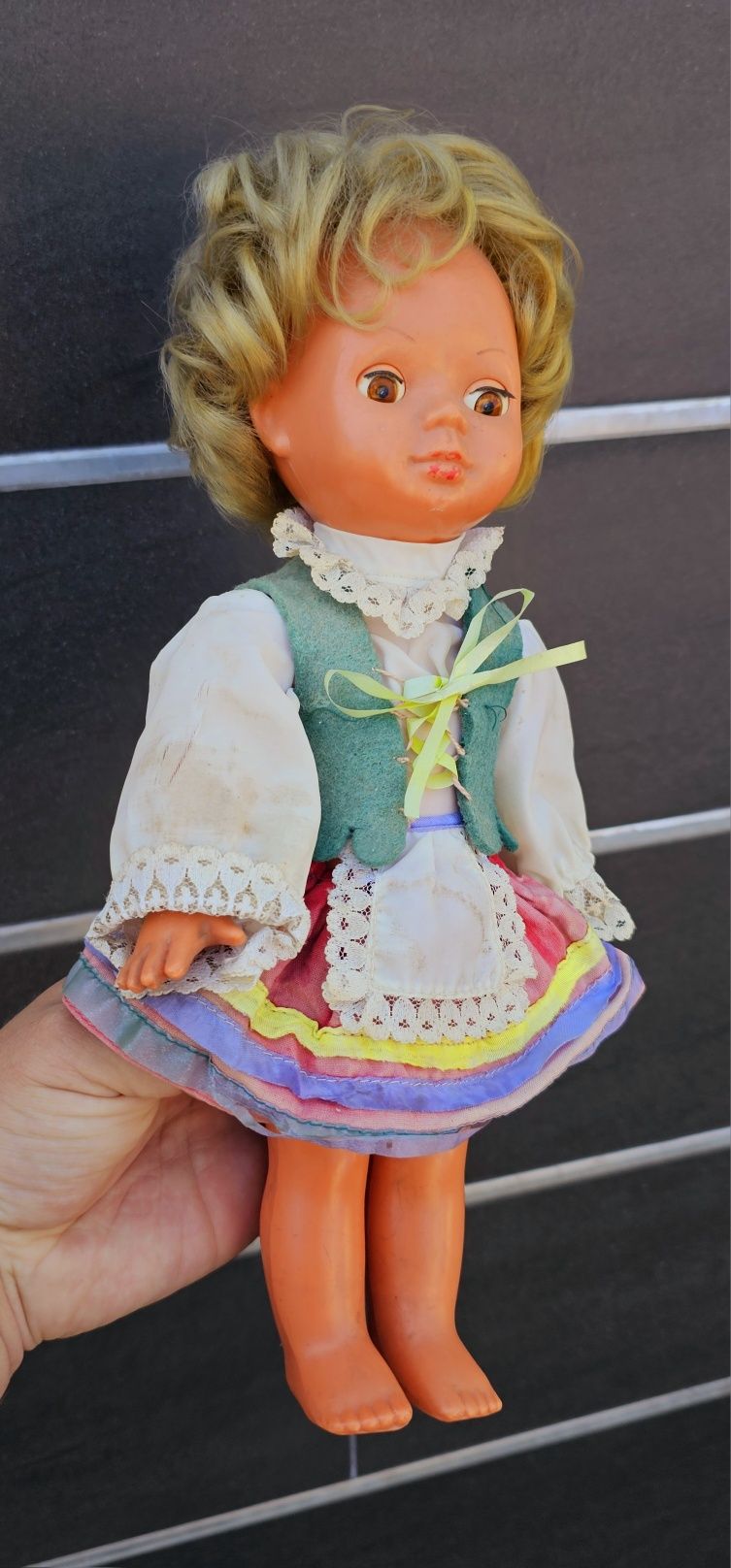 Stara lalka Łowiczanka, PEW Miś Siedlce - Vintage Prl