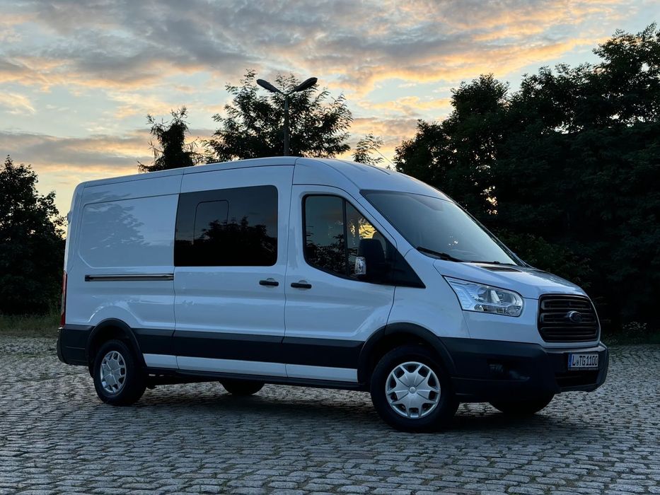 Ford Transit Doka Brygadówka  2.0 TDCI 131KM 7 osobowy Brygadówka HAK 2xPDC po serwisie Klima L2H3