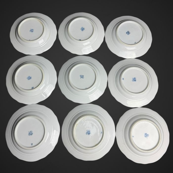 Małe talerzyki deserowe wzór cebulowy SAXE XIX w jak miśnia B4/113022