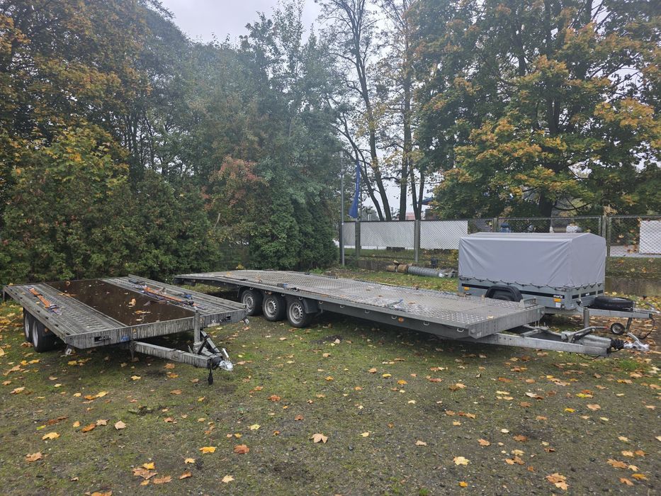 Laweta Wypożyczalnia Wynajem Przyczepa na dwa auta 8m , 8.5m Długa