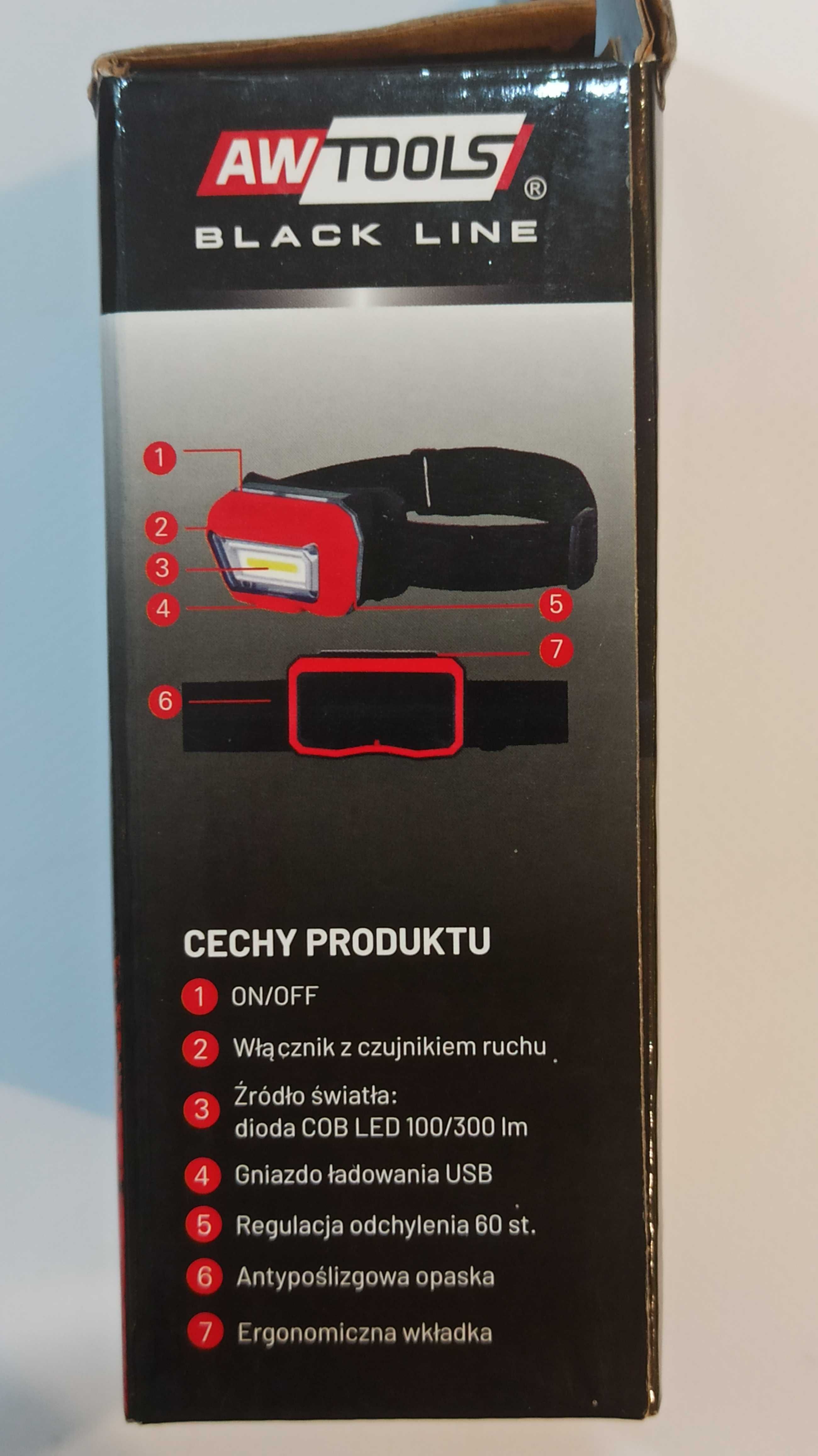 Latarka czołowa 300lm USB