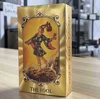 Talia Klasycznych Kart Tarota ze złotej folii The Fool Luksus 78