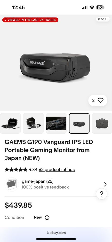 Кейс для ігор GAEMS G190 Vanguard IPS(2k) LED Portable Gaming Monitor