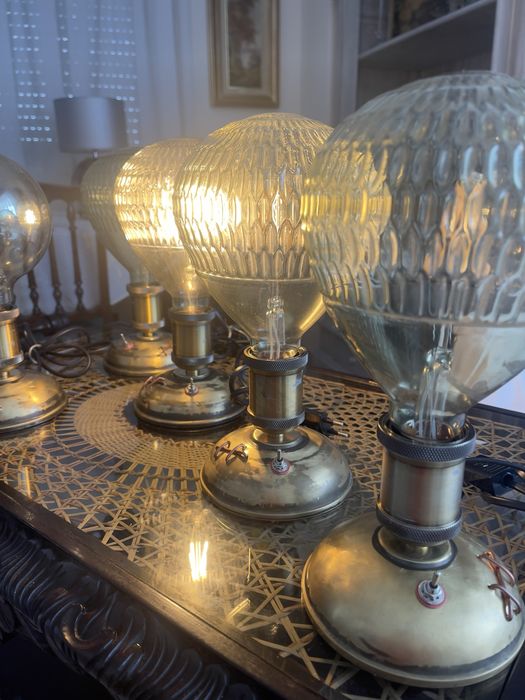 Candeeiro de mesa / candeeiro steampunk / candeeiro upcycled