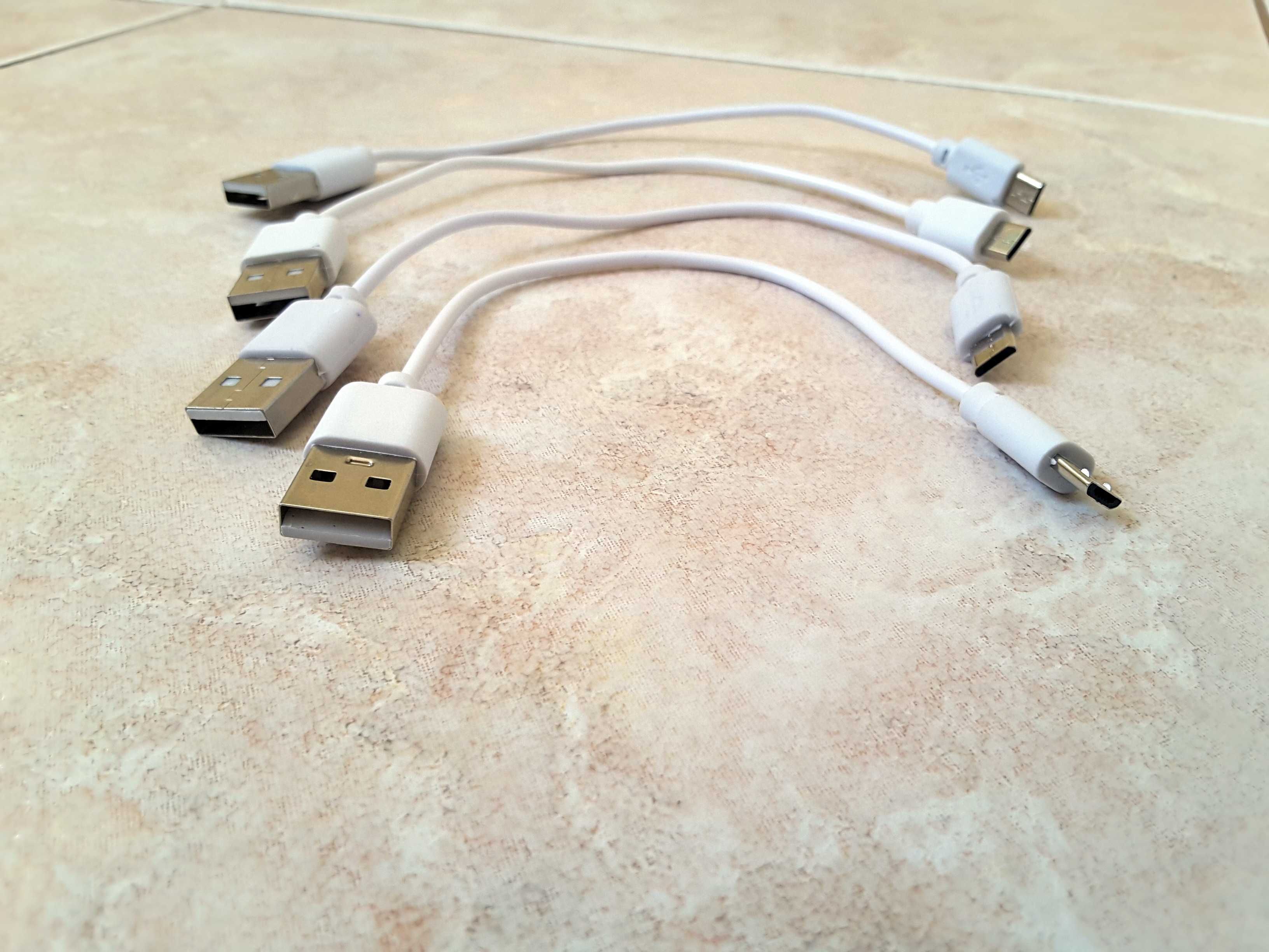 Kable  micro USB   krótkie   białe     4 szt.