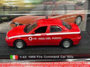 WOZY STRAŻACKIE Alfa Romeo Fire Command Car 1999 skala 1:43 AMERCOM