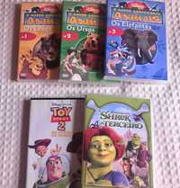 Filmes Toy Story 2 e Shreck 3 e coleção Animais