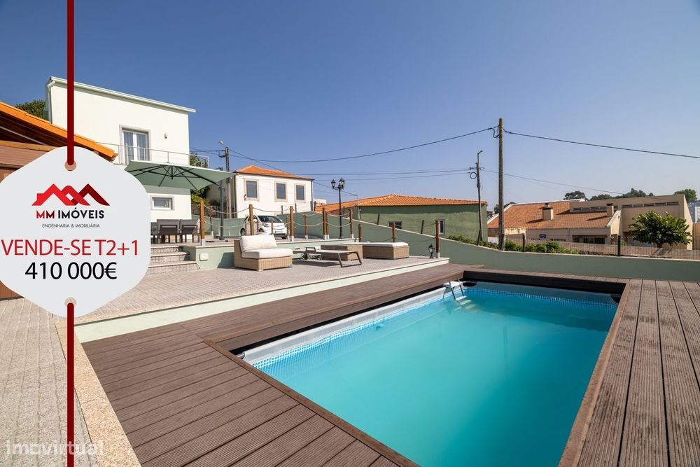 Moradia T2+1 | 2021 | Valbom | Terreno 556m2 | Piscina | Terraço