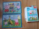 Puzzle Świnka Peppa 2w1 15 elementów Trefl kolorowanka
