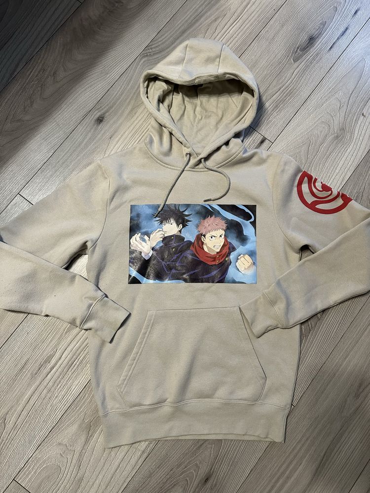 Primark Anime Kaisen Jujutsu bluza bezowa z kapturem XS hoodie