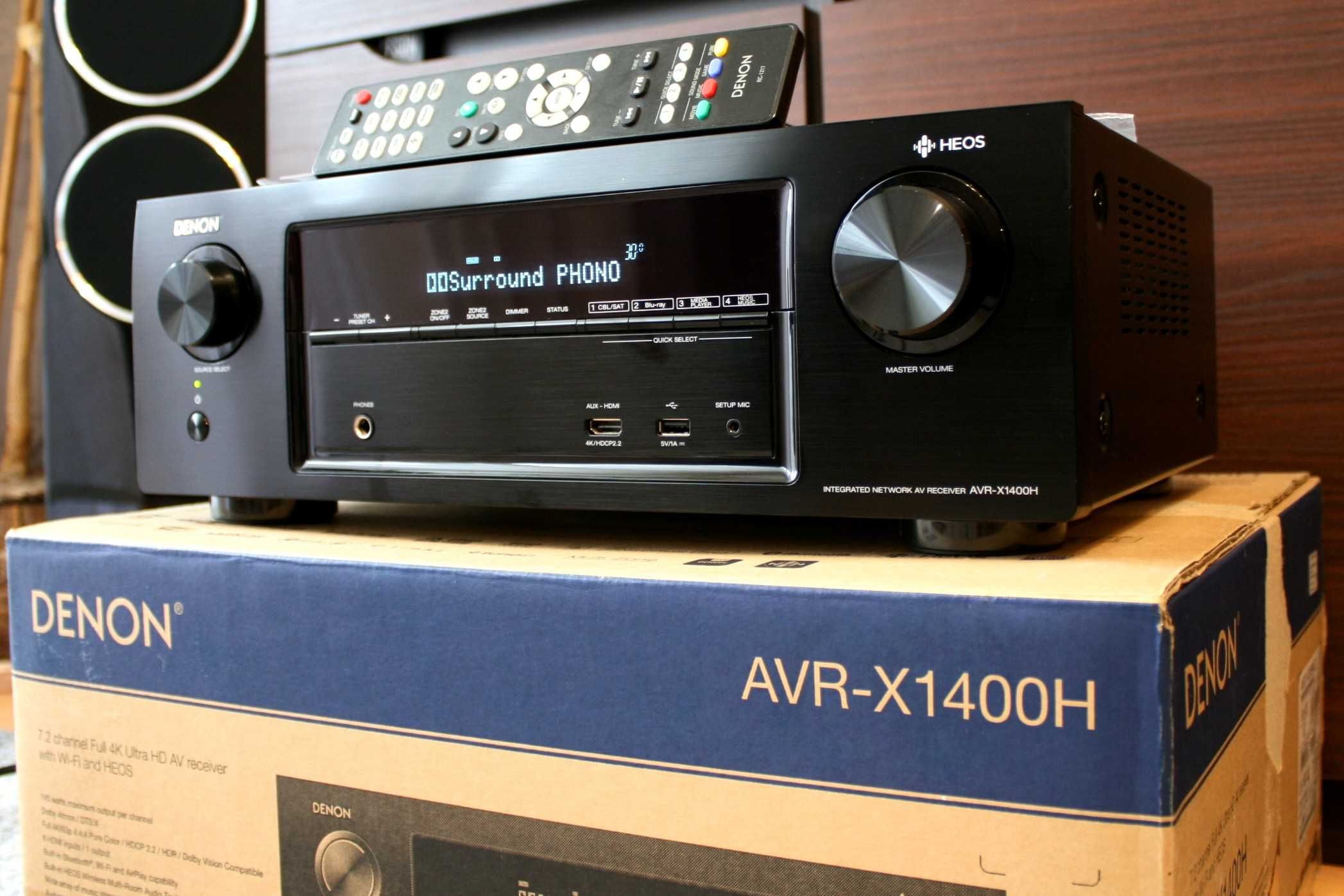 Amplituner Denon AVR X 1400 Atmos Bluetooth WiFi HDMI 2.2 Spotify