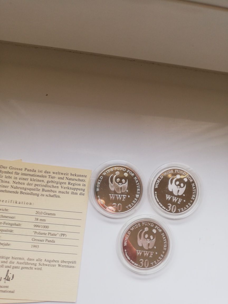 Medalo-Numizmaty zestaw srebrny Panda