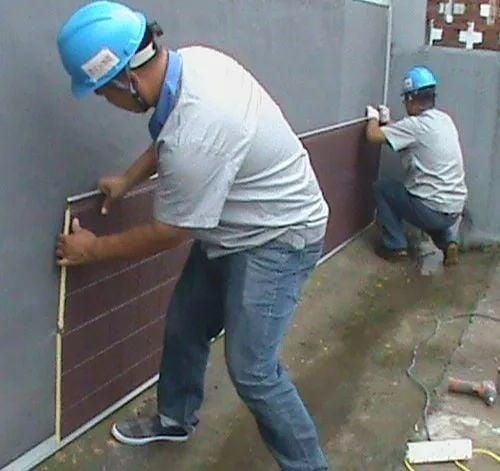 Painéis revestimento paredes exteriores com isolamento pu