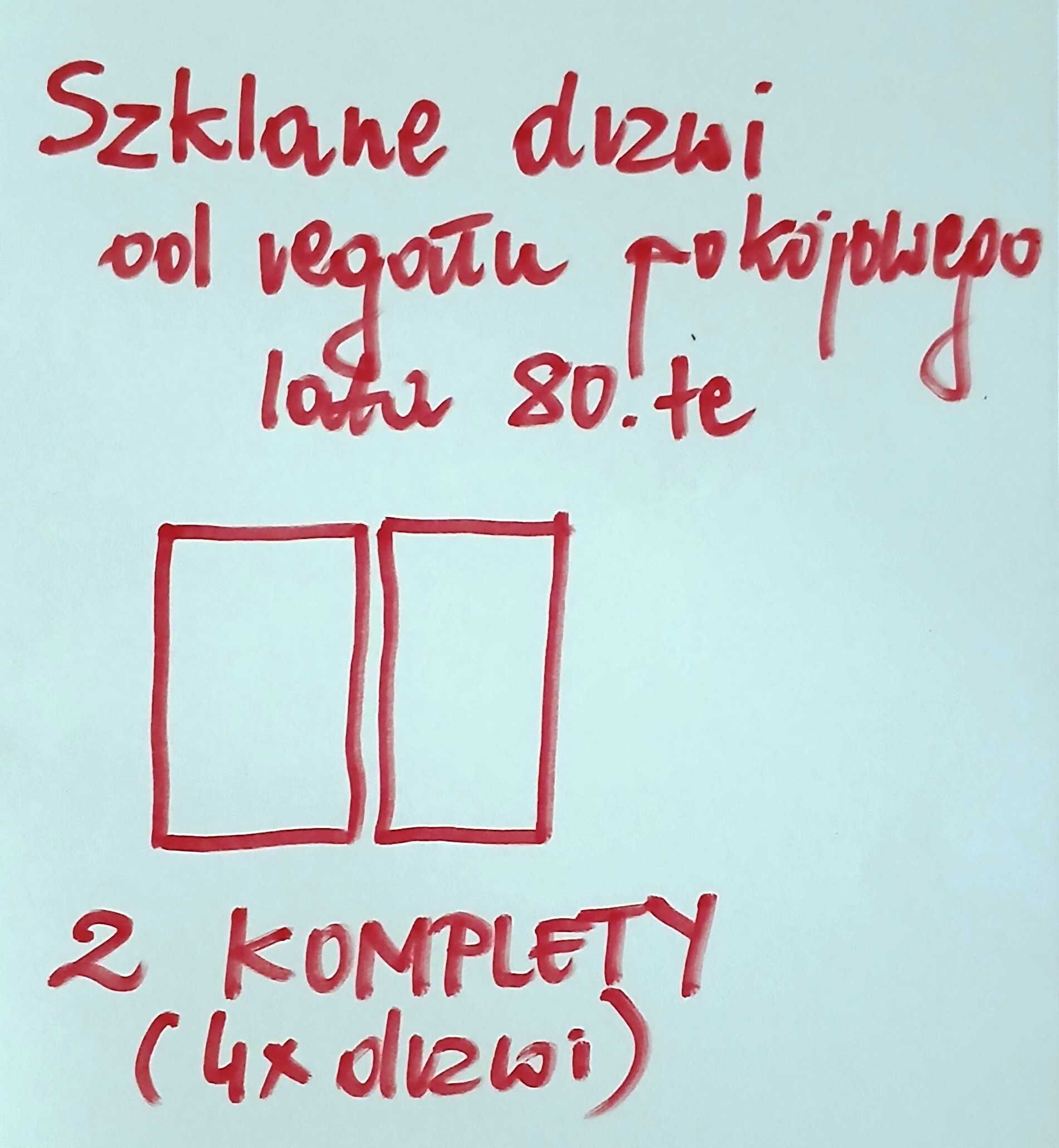 Szkło, szklane drzwi od regału z lat. 80.tych XX wieku