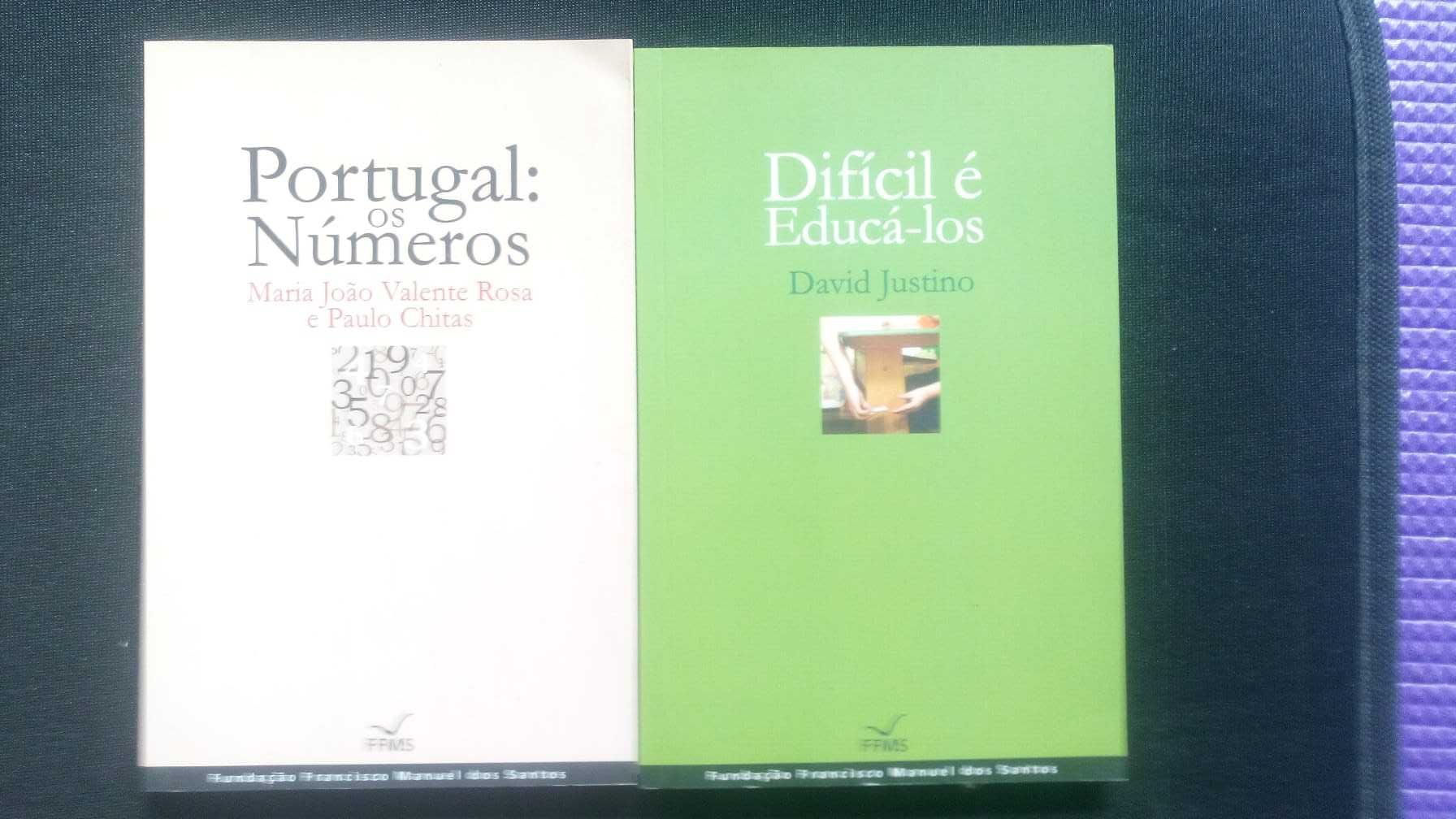2 livros FFMS Portugal e os numeros e dificil é educá-los