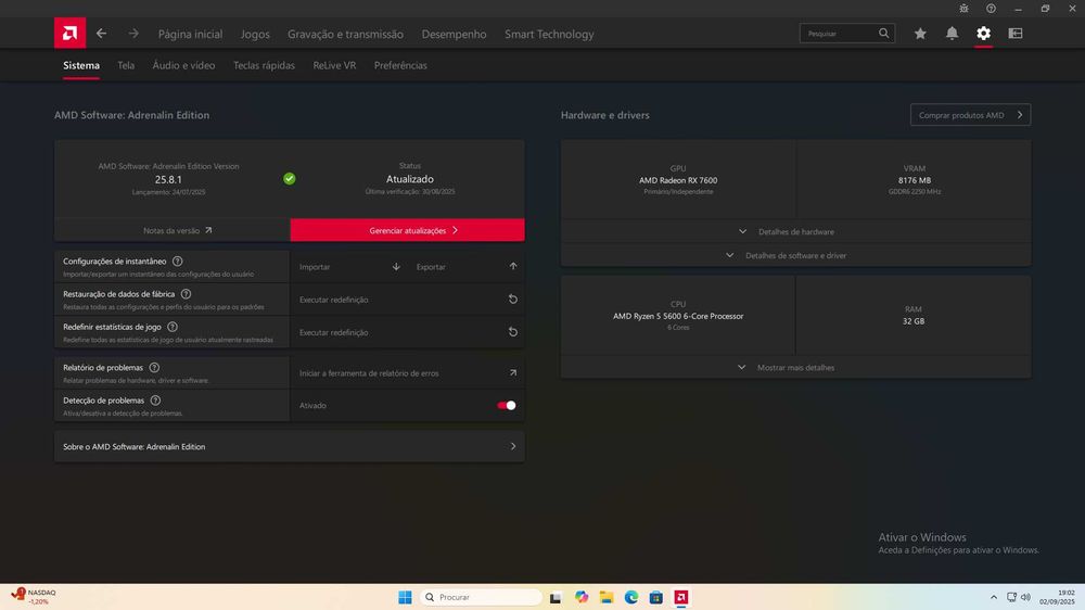 PC Gamer Ryzen 5 5600 + Radeon RX 7600 – Alto Desempenho!