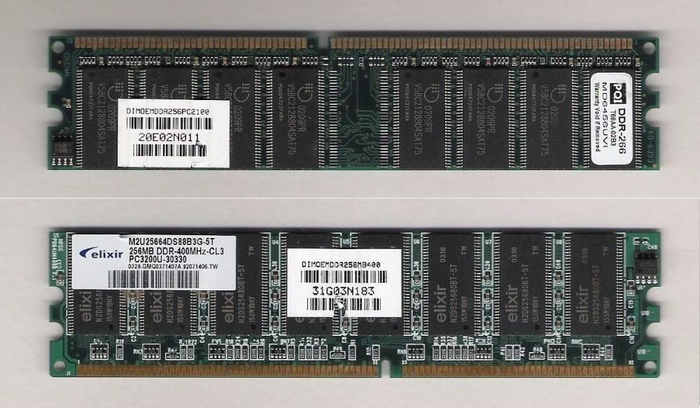 Memórias Ram (1 GB / 512 MB / 256 MB)