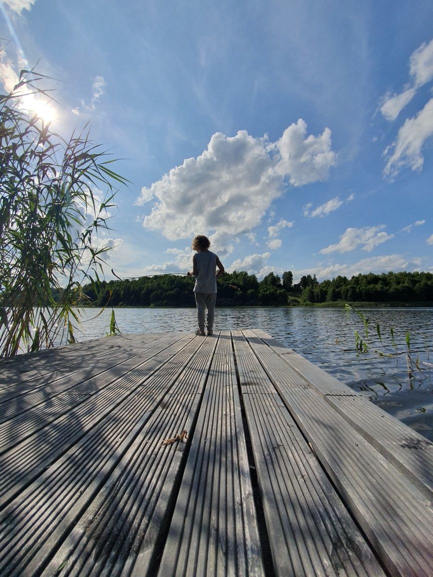 Kaszuby domek  nad jeziorem linia brzegowa sauna goraca bania