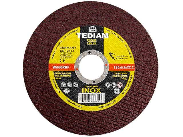 10x Tarcza tarcze do cięcia metalu INOX TEDIAM PREMIUM 125 x 0,8